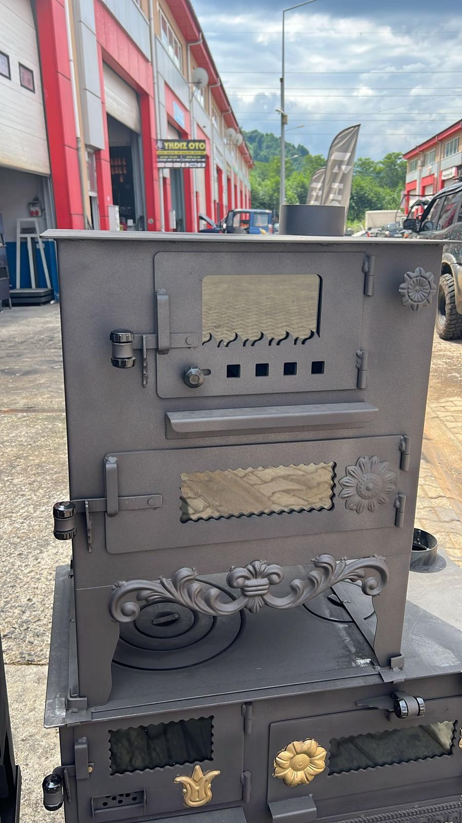 Kuzine Soba 2 - 50x60 cm Çift Camlı Fırınlı